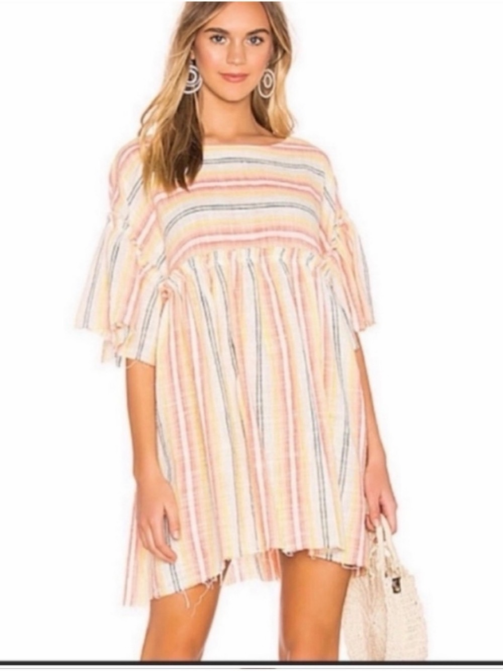 Free People “Summer Nights”  Mini Dress - Pink, Yellow, Blue